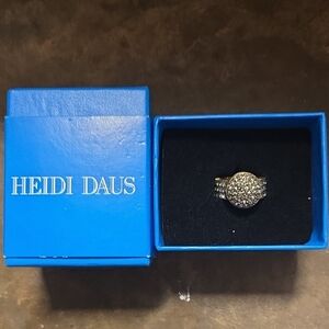 Heidi Daus Gold and Silver Ring with Pavé Crystal Design